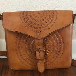 Vintage 100% leather tooled purse